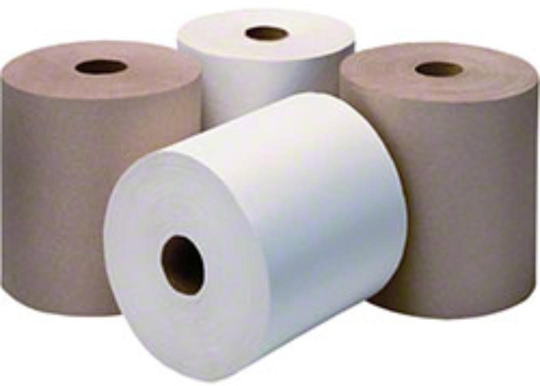 Industrial White Paper Towels – 12 rolls × 600'